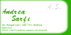 andrea sarfi business card